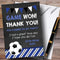 The Card Zoo Chalk Bunting Football Blue Party Thank You Cards