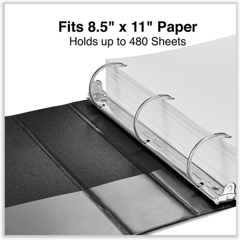 Universal Slant D-Ring View Binder, Black, 2" Capacity, 3 Rings, 11 x 8.5 Size