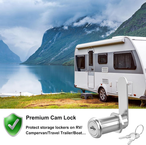 3 Pcs Cabinet Locks with Keys, 1-1/2'' Cam Lock Keyed Alike for Mailbox and Secure Drawer RV Storage