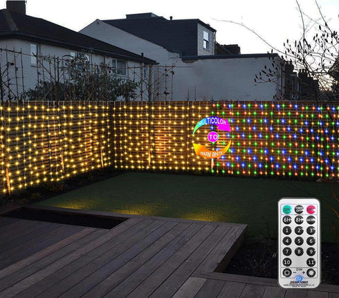 ZAIYW Curtain Lights Outdoor 20Ft3Ft, 300 LED Color Changing Fence String Lights