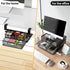 Under Desk Drawer Organizer, No Drill Metal Storage Drawer Container with 2 Slide Out Cabinets for Home and Office
