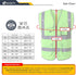 JKSafety Class 2 High Visibility Safety Vest 9 Pockets Zipper Front Reflective Strips 150-Green 4X-Large