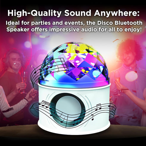SKYLAR Disco Ball Speaker with 6 Light Modes, Bluetooth Connectivity, HiFi Audio, USB Powered for Parties & Weddings