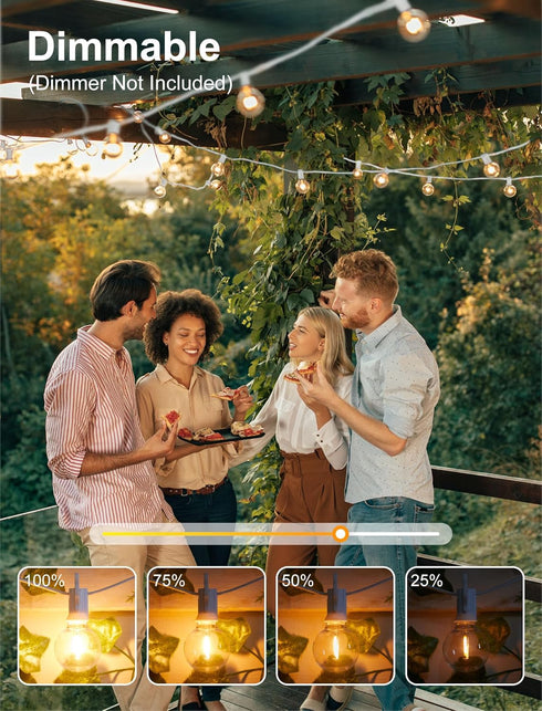 29 G40 Bulbs, Commercial Brightown Feet LED Outdoor String Lights with Shatterproof Edison Connectable and Weatherproof