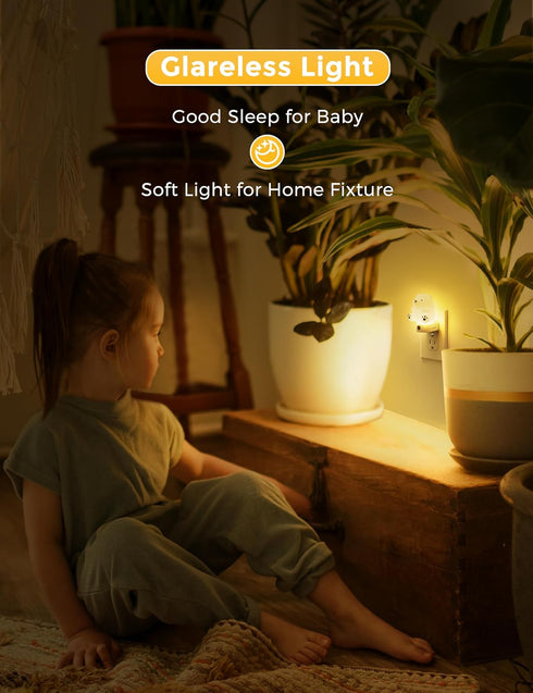 3D 3000K, 3 L LOHAS LED Night Light for Kids, Cute Bear Night Light Plug in, Dusk to Dawn Nursery Night Lights