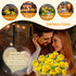4PK 7-Stem 2 Neporal Solar Flowers Outdoor Waterproof, Yellow Camellia with Lighting Modes & Romantic Warm Light, Solar