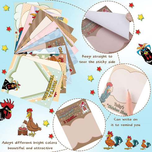 Funny Notepads with Sayings, Assorted Sticky Notepad for Workers, 12 Designs, 3 x 3.93 Inch, Funny Office Supplies