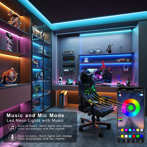 GANZQH 200FT (2 100FT), Led Lights for Bedroom * Color Changing RGB Led Strip Lights with Music Sync, Remote and App