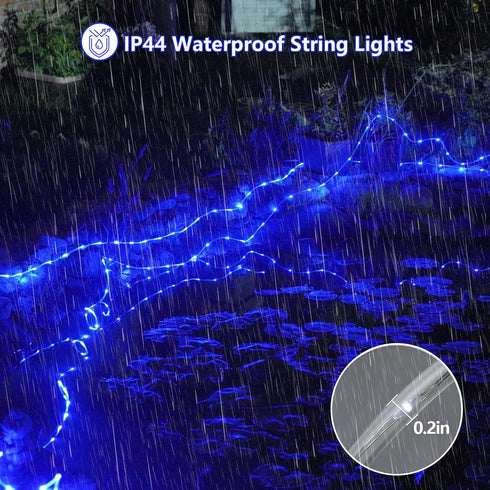 2 Packs 33ft 100 8 YEGUO Solar Rope Lights Outdoor Waterproof, Each LED String Lights, Modes Fairy Lights in Clear Thin