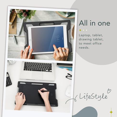 EHO Portable Laptop Pad for Your Lap, Lightweight with Foldable Stopper and Retractable Mouse Pad Tray