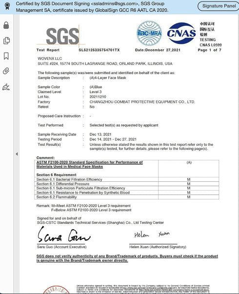 3 4 Ply-50 Pack FDA Registered, ASTM Level Face Mask, Pleated, Blue