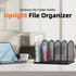 SUPEASY Black 5-Section Mesh File Organizer, Upright Desktop Organizer, File Sorter for Office Supplies