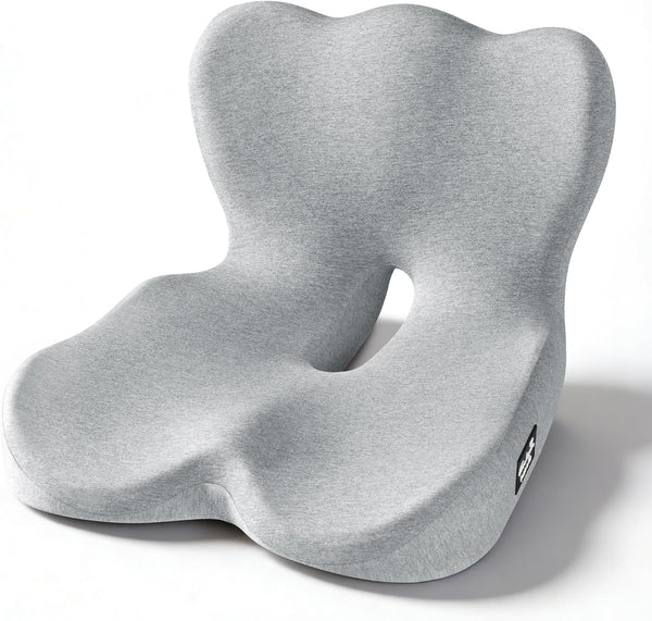 Exclusivo Mezcla Memory Foam Seat Cushion, Ergonomic Tailbone Pain Relief Cushions, Non-Slip