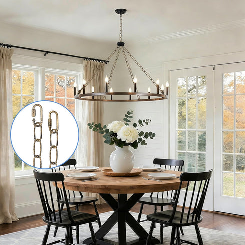 6 66 garini Feet Aged Gold Light Fixture Chain, Adjustable Metal Pendant Chandelier Chain Extension with Detachable