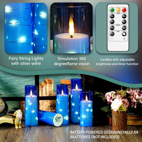 5 kakoya Flameless LED Candles with Timer Pc Flickering Flameless Candles for Romantic Ambiance and Home Decoration