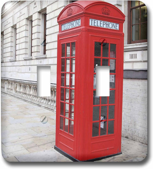 3dRose LLC lsp_56177_2 London's Famous Red Phone Booths, Double Toggle Switch