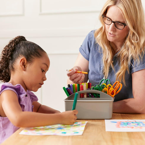 ECR4Kids 3-Compartment Storage Caddy, Grey Supply Organizer, 6-Pack for Classroom and Office Organization
