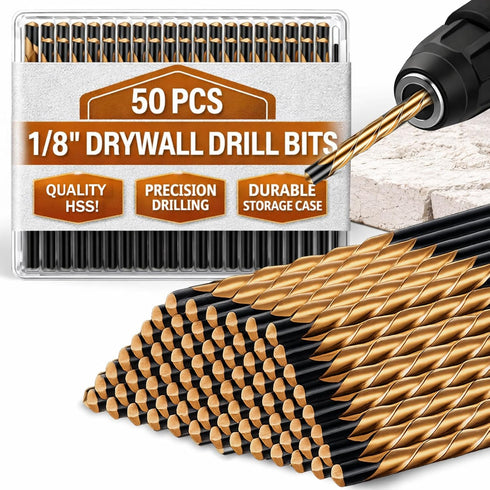 Tondiamo 50 Pcs Drywall Rotor Tips 1/8" Drywall Router Drill Bits HSS