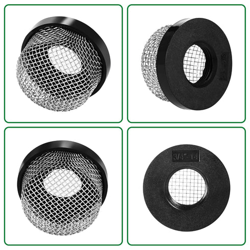 2 Pack Stainless Steel Mesh Strainer, 3/4"-14 Aerator Screen, Compatible with Livewell Pump, Industrial Plumbing Inline, Garden Washers, and Baitwell, Enhancing Filtering and Aeration