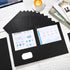 Harloon 75 Pack Two Pocket Portfolio Folders | 8.5 x 11 Inches | Textured Paper | Black | Business Card Slot