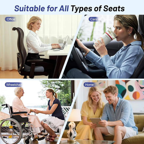 Tailbone Extra Large Seat Cushion for Pain Relief, Ergonomic Office Chair Cushion, Memory Foam Coccyx Cushion, Relief