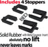 iPrimio No Lift Bed Stoppers, 4 Pack Black Solid Rubber to Prevent Sliding Furniture