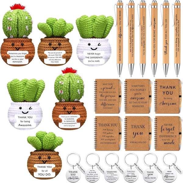 Wavwavw 6 Set Employee Appreciation Gifts Bulk, Gifts for Coworkers, Doll Crochet with
