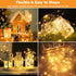 2 Pack 66ft 200LED 8 Solar String Lights Outdoor Waterproof Total Modes Twinkle Lights Solar Fairy Lights for Patio