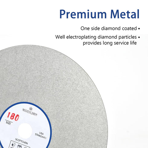 SCOTTCHEN Diamond Grinding Wheel Disc, 6" x 1/2" Arbor Hole, 180 Grit Abrasive Flat Lap Wheel for Granite Marble