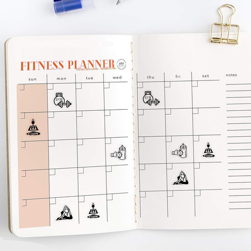 ARK CREATION INC. 50 0.5 inch ARK Creation Gym Work Out Reminder Stickers | Fitness Stickers | Gym Icon Planner