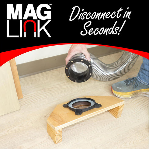 4 inch MagLink Surface Mount Dustport Steel Ring Receiver, Magnetic Dust Collection Fitting for MagLink Dust Collection