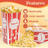 MAQIHAN 18PCS Popcorn Boxes, 46oz Square Popcorn Buckets for Kids Christmas Movie Night, Red & White