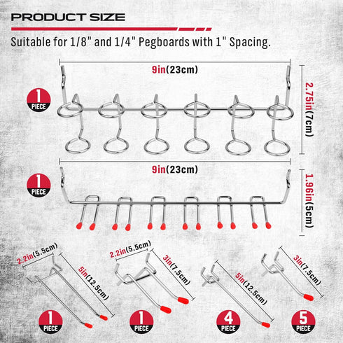 Ultimate 121-Piece Pegboard Hooks Set, Durable Accessories with Metal Hooks and Pegboard Bins