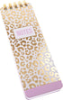 Graphique Reporter Journal, Cheetah, Embellished Gold Foil Portable Notebook, 150 Lined Sheets, 3" x 8.75"