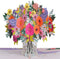 Paper Love 3D Floral Arrangement Pop Up Card, Gift for Birthday, Wedding, Anniversary, 5" x 7" Cover