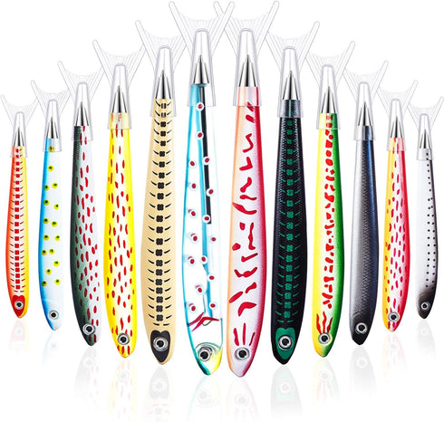 Outus 12 Pcs Fish Ballpoint Pens - Cute Fish Pen for Fishing Birthday Party Favors, Office Writing
