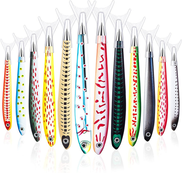 Outus 12 Pcs Fish Ballpoint Pens - Cute Fish Pen for Fishing Birthday Party Favors, Office Writing