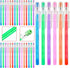 Kolewo4ever 36pcs Multicolor Translucent HB Pencil, Non-Sharpening Stackable Pencils with Eraser Top for Kids, Students