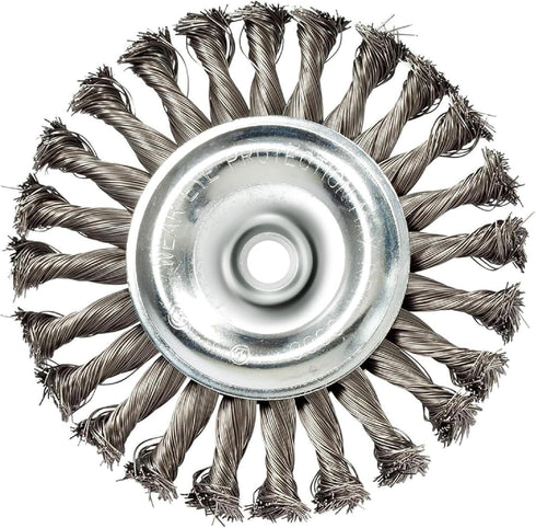 Mercer Industries 186540-5" x 1/2" x 5/8"-11 Knot Wire Wheel, 020 Carbon Steel Wire for Heavy-Duty Cleaning
