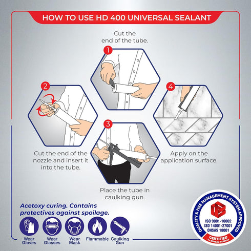 apel All Purpose Clear Silicone Sealant, Waterproof 100% Silicone Caulk, Weatherproof & Flexible Adhesive Sealant, 1 x