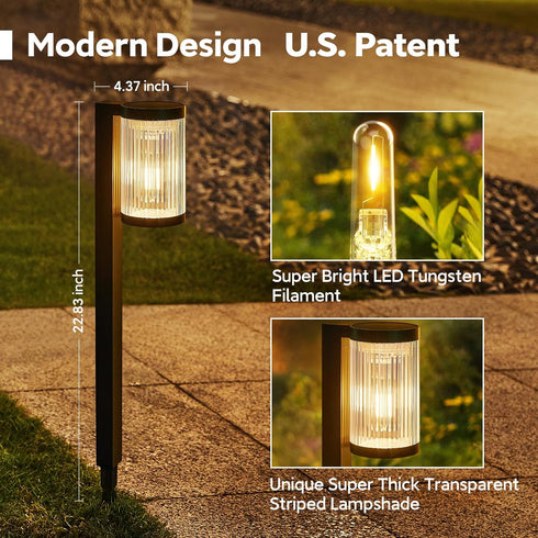 2 Pack 12Hrs, IP65 ELECLINK Solar Pathway Lights Outdoor, Upgraded Outdoor Solar Lights for Outside Super Bright Up
