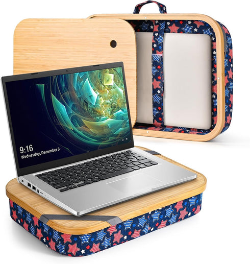 Mayjoy Bamboo Lap Desk with Storage, Cover Removable Lap Desk for Lap,