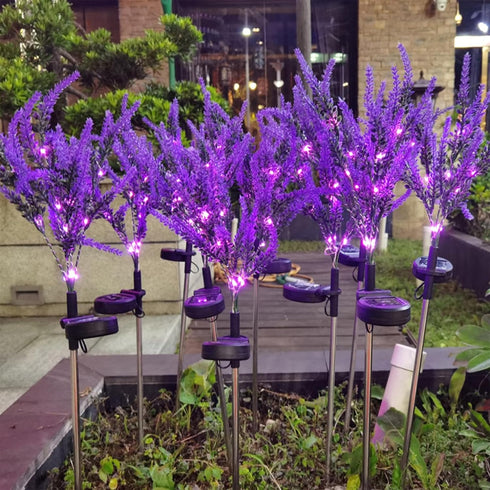 1 Pack Solar Lights Outdoor Waterproof Ground Inserted, Imitation Lavender Solar Garden