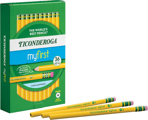 Ticonderoga My First Wood-Cased Pencils, 36 Count, 2 HB, Yellow