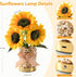 3-Colour Dimming 3 Handmade Sunflower Lamp, Rechargeable Cordless Touch Table Lamp, Infinitely Small Night Light