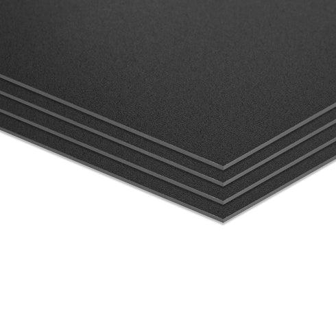 Pack of 4 ABS Plastic Sheet 12" x 16" x 0.060" Thick, Black Moldable Flexible Thermoplastic Panel 1/16" Thick (1.5mm) for Craft Projects, Robotics Competition - Textured & Smooth Surface