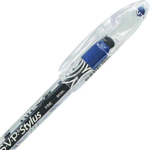 Pentel RSVP STYLUS Ballpoint Pen, Fine Line, Blue Ink, BK90L-C