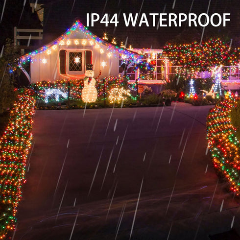 2 Pack 400LED 132FT 8 Dazzle Bright Total Multi-Colored Christmas Solar String Outdoor Lights, Solar Powered with Modes