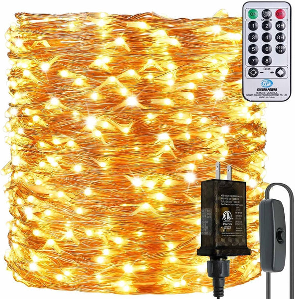 165Ft Ultra Long 500 LEDs String Lights Plug in, with Switch/Timer, Waterproof