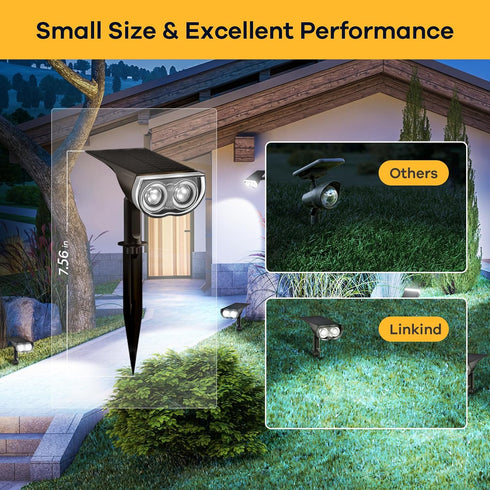 IP65 2 Pack) Linkind Solar Lights Outdoor StarRayS, Bright Solar Spot Lights Outdoor, Waterproof Spotlights for Garden